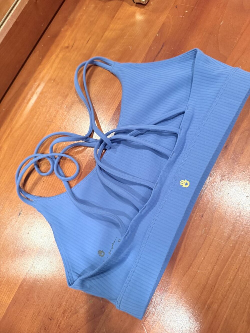 Spiritual Gangster Vivid Blue Ribbed Workout Set Leggings XS Bra S - Picture 3 of 7
